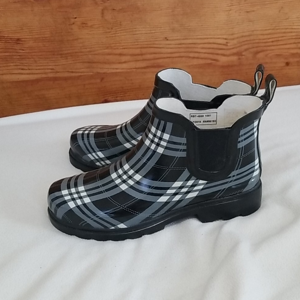 Plaid Rain Boots